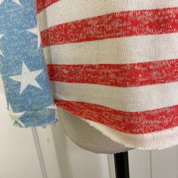 Patriotic stars & stripes sweater Rue21 ladies small crossover long sleeve knit - Picture 5 of 6